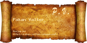 Pakan Valter névjegykártya